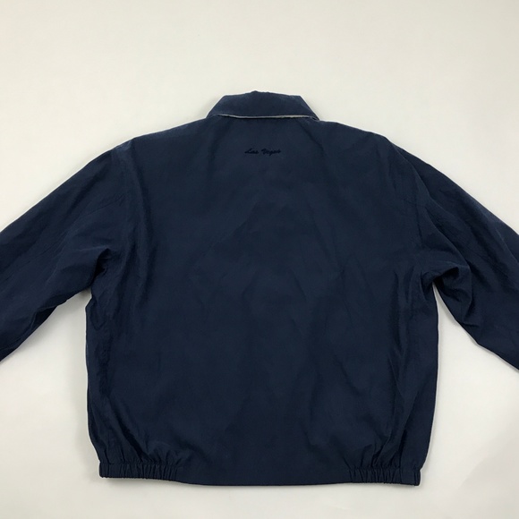 VINTAGE PALMS Casino Jacket Size L Blue Bomber - Picture 6 of 8